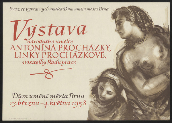 neznámý – Výstava nár.umělce Antonína Procházky, Linky Procházkové, DU m. Brna ...1958 