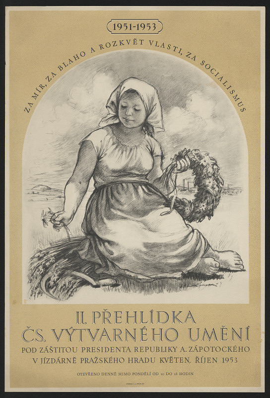 Anna Podzemná Suchardová – II. přehlídka čs. výtvarného uění, Jízdarna Pražského hradu 1951 