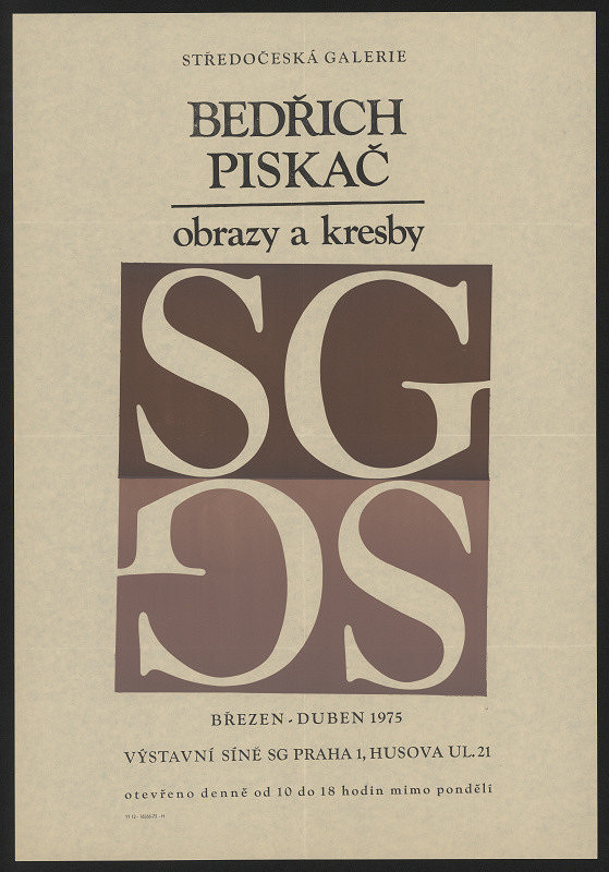 neznámý – Bedřich Piskač, obrazy a kresby, Středočes. galerie Praha 1975 
