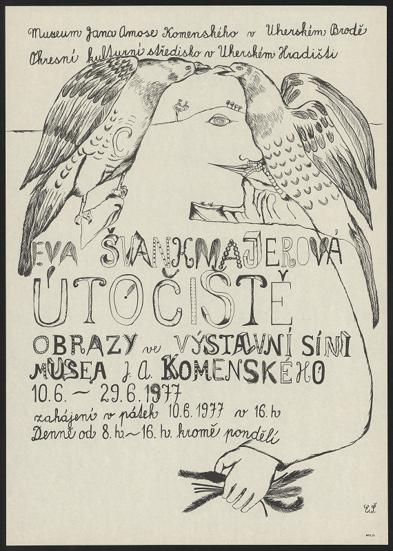 Eva Švankmajerová – Eva Švankmajerová, Útočiště, obrazy, Muzeum J.A. Komenského v Uh. Brodě 1977 
