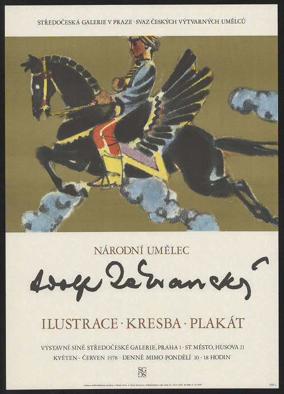 neznámý – Adolf Zábranský, Ilustrace, kresba, plakát, Středočes.galerie Praha 1978 