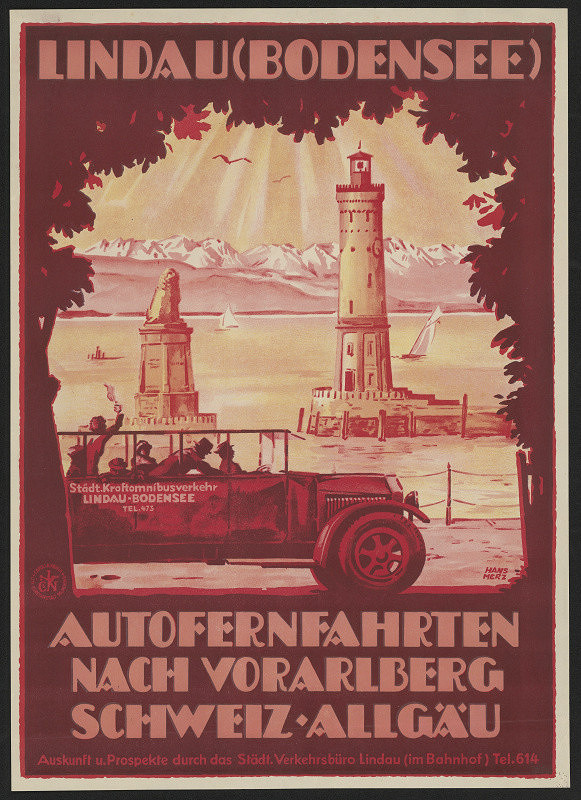 Hans Merz – Lindau (Bodensee) Autofernfahrten nach Vorarlbeg Schweiz, Allgau 