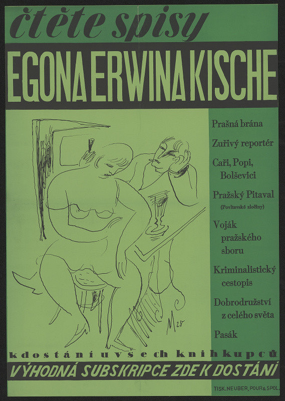 Václav Mašek – Čtěte spisy Egona Erwina Kische, Prašná brána ... k dostání u všech knihkupců 