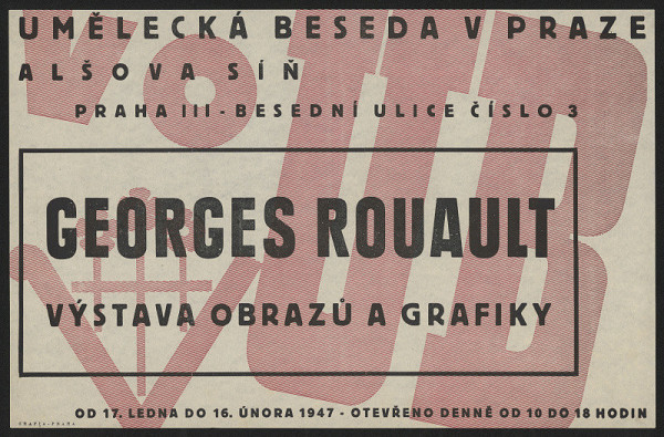 neznámý – Umělecká beseda v Praze, Alšova síň, Georges Ronault, výstava obrazů a grafiky 1947 
