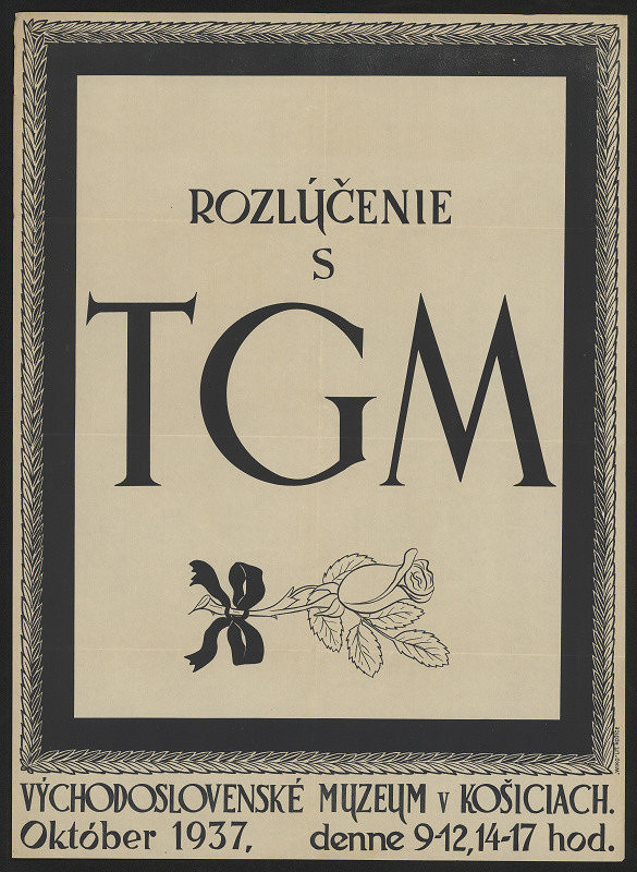 neznámý – Rozlúčenie s TGM, Východoslov. muzeum v Košiciach, október 1937, ... 