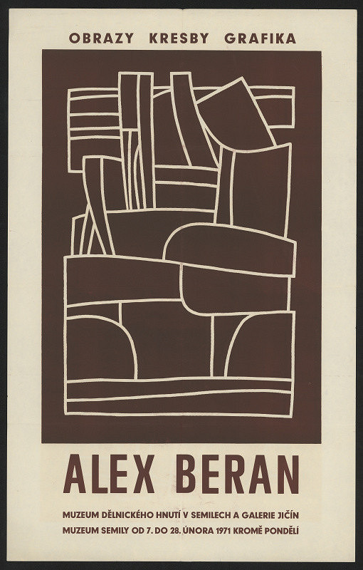 Alex Beran – Obrazy, kresby, grafika Alex Beran, Muzeum děln. hnutí v Semilech ... 1971 