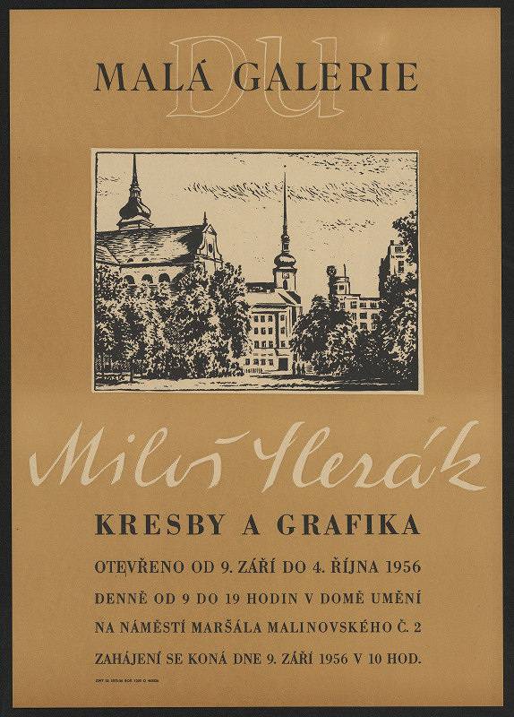 neznámý – Miloš Slezák, kresby a grafika ... 1956 v DU, Malinovského 2 
