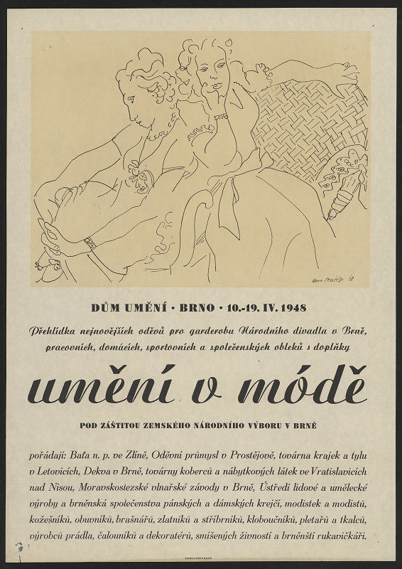 neznámý – Umění v módě, přehlídka oděvů pro garderobu ND v Brně,DU Brno 1948 