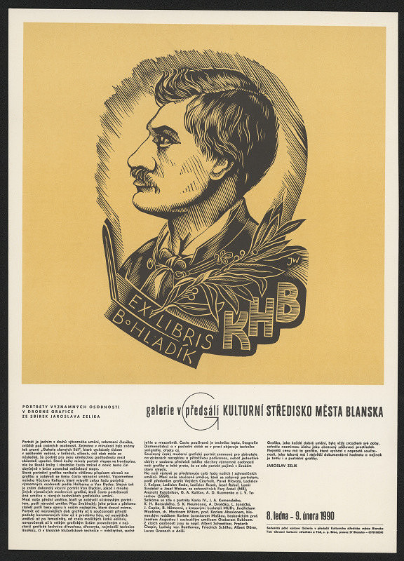 Jaroslav Zelík – Portréty významných osobností v drobné grafice ze sbírek Jar. Zelíka. Galerie v předsálí KS m. Blanska 1990 