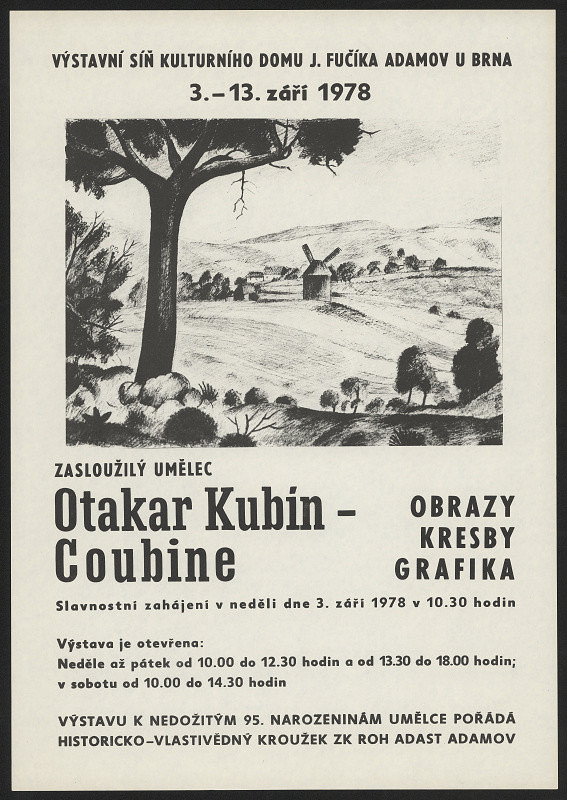 neznámý – Otakar kubín-Coubine - obrazy, kresby, grafika ...1978. Kultur. dům J. Fučíka Adamov u Brna 