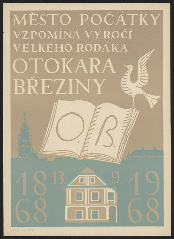 neznámý – Město Počátky vpomína výročí velkého rodka Otokara Bžeziny 1868-1968 