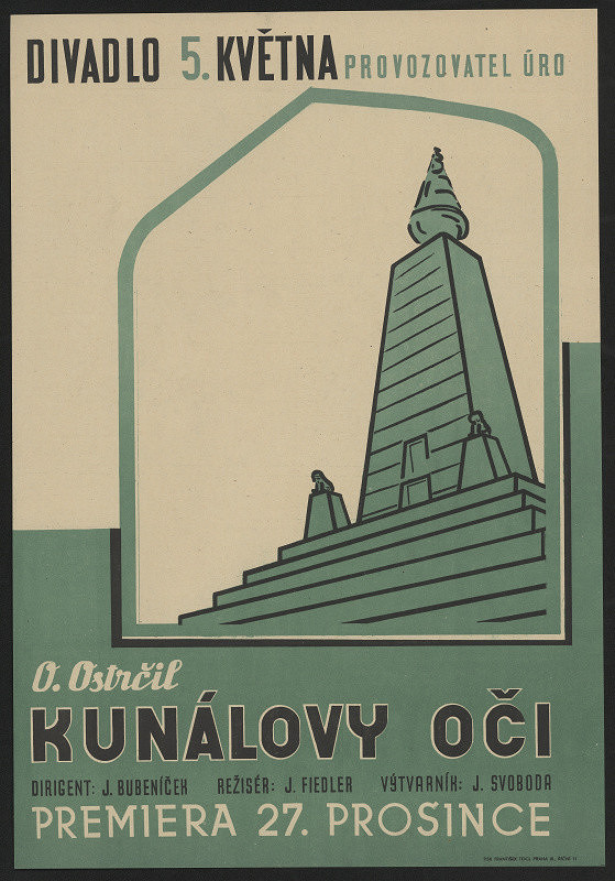 neznámý – Divadlo 5. května, provozovatel ÚRO, O. Ostrčil, Kunálovy oči 