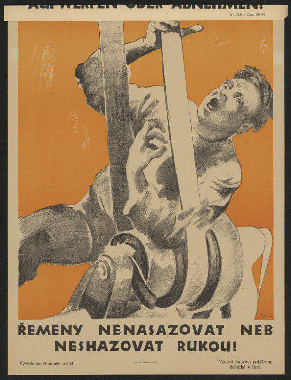 František (Václav) Süsser – Řemeny neansazovat neb neshazovat rukou.  Úrazová pojišťovna dělnická v Brně 