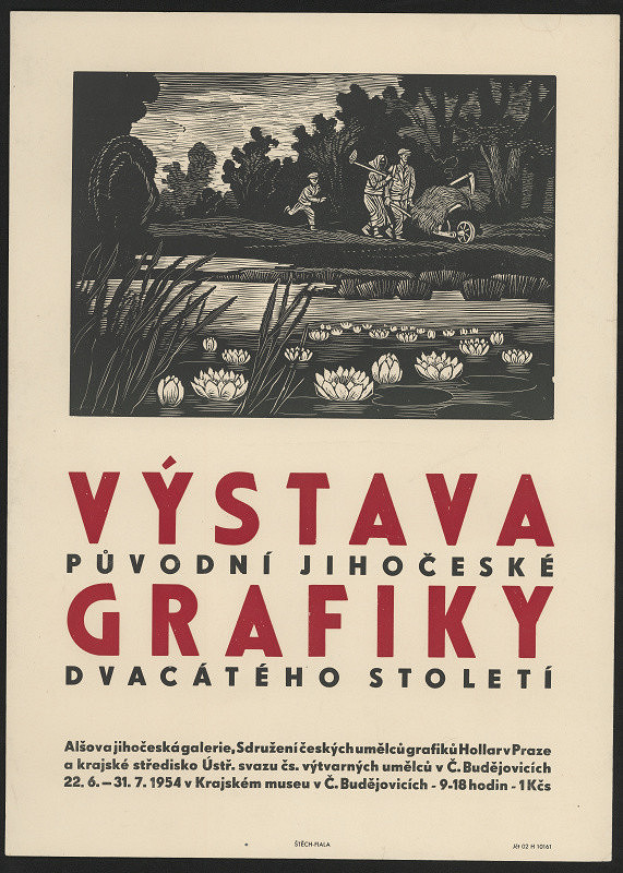 Karel Štěch – Výstava původní jihočeské grafiky 20. století AJG, Č. Budějovice 
