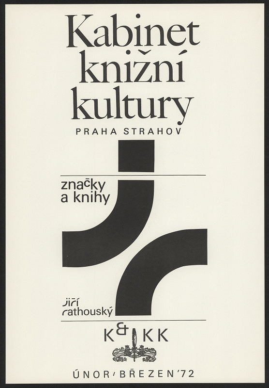 neznámý – Kabinet knižní kultury. Značky a knihy Jiří Rathouský, Praha Strahov, únor-břez.´72, KKK 