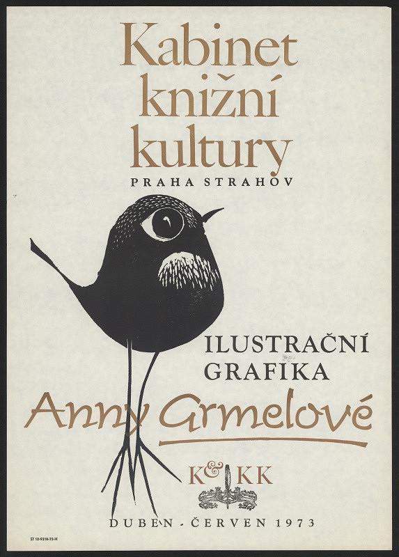 neznámý – Kabinet knižní kultury. Ilustrační grafika Anny Grmelové, Praha Strahov, dub.-červen 1973, KKK 
