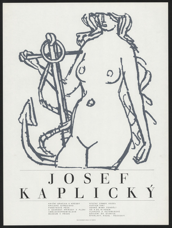 Milan (Mejla) Jaroš – Josef Kaplický, knižní grafika a kresby, KSPPOP Plzeň, UPM Praha, st. zámek Kozel 1987 