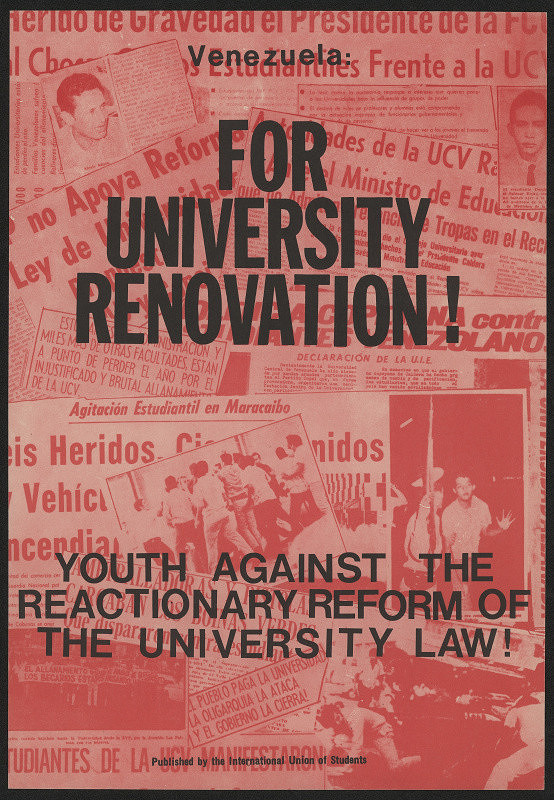 neznámý – Venezuela: For University Renovation! Youth against the Reactionary. Internat. Union of Students 