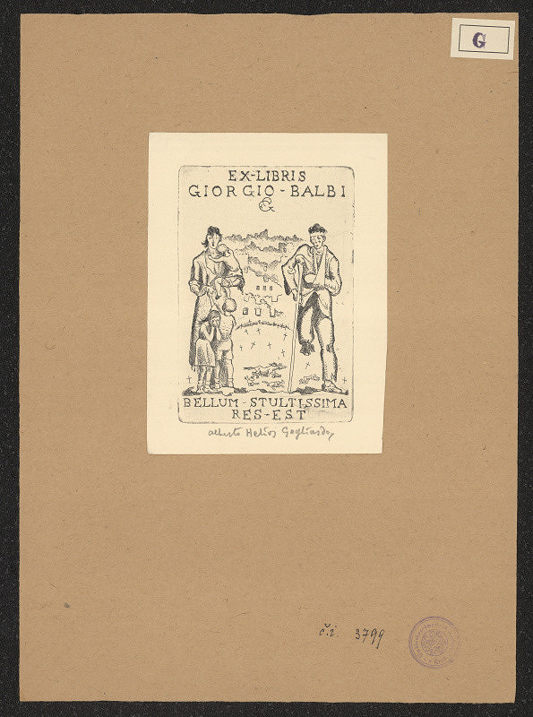 Alberto Helias Gagliardo – Exlibris Giorgio Balbi 