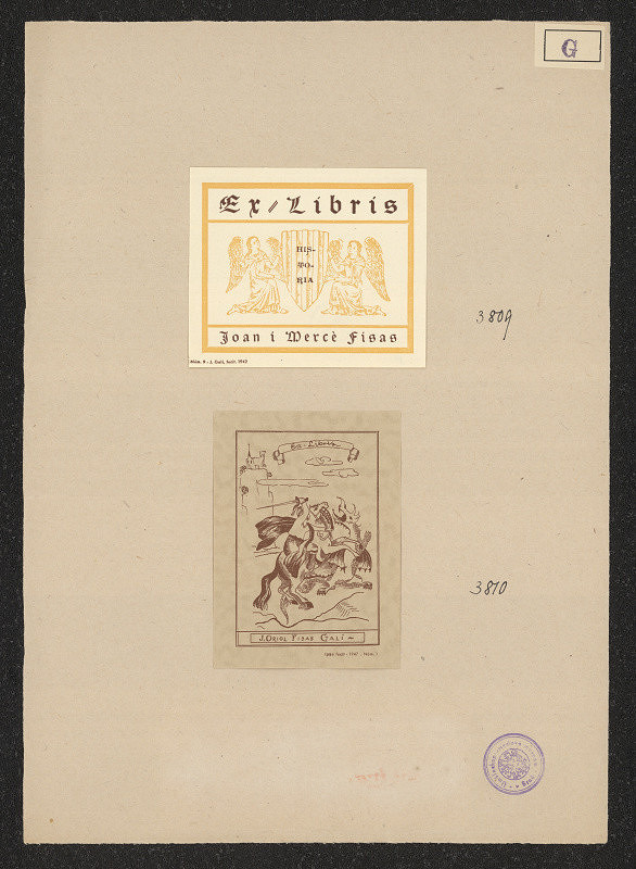 Joseph Oriol Fisas Gali – Ex libris J. Oriol Fisas Gali 