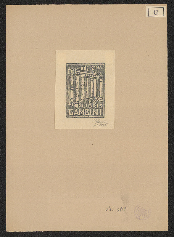 neurčený autor – Ex libris Gambini, Roma 