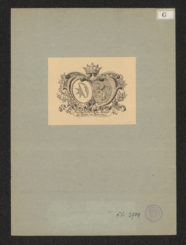 Kitty von Gise (Prinzessin zu Hohenlohe) – Exlibris Martha Freifrau von Friesen 