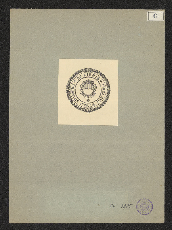 Kitty von Gise (Prinzessin zu Hohenlohe) – Exlibris Johannis com. de Preysing 