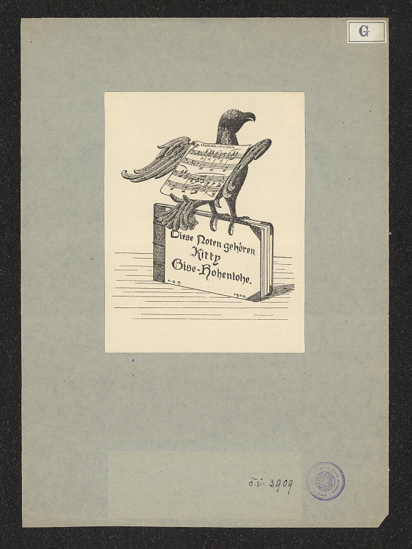 Kitty von Gise (Prinzessin zu Hohenlohe) – Exlibris Gise Hohenlohe 