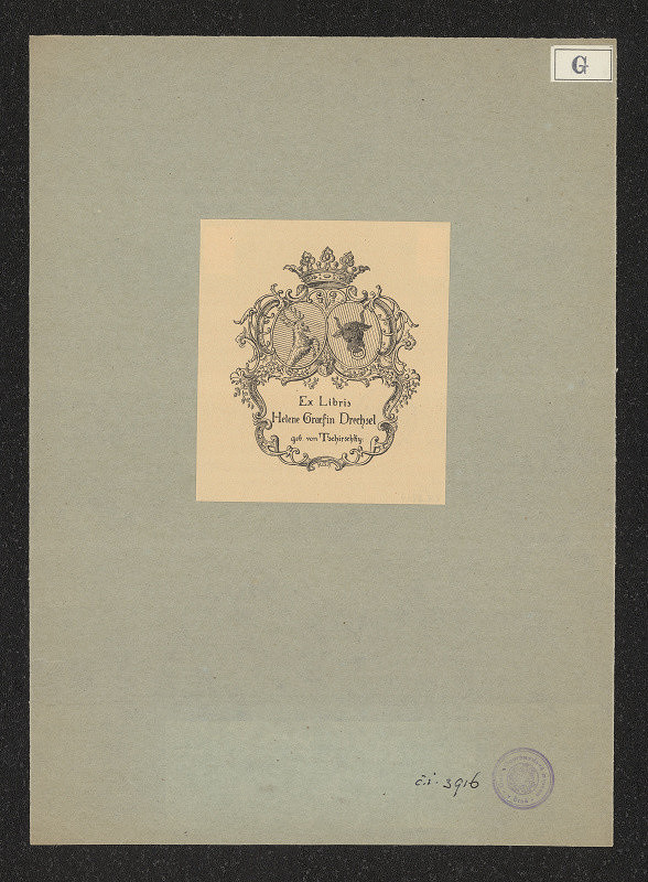 Kitty von Gise (Prinzessin zu Hohenlohe) – Exlibris Helene Groefin Drechsel 