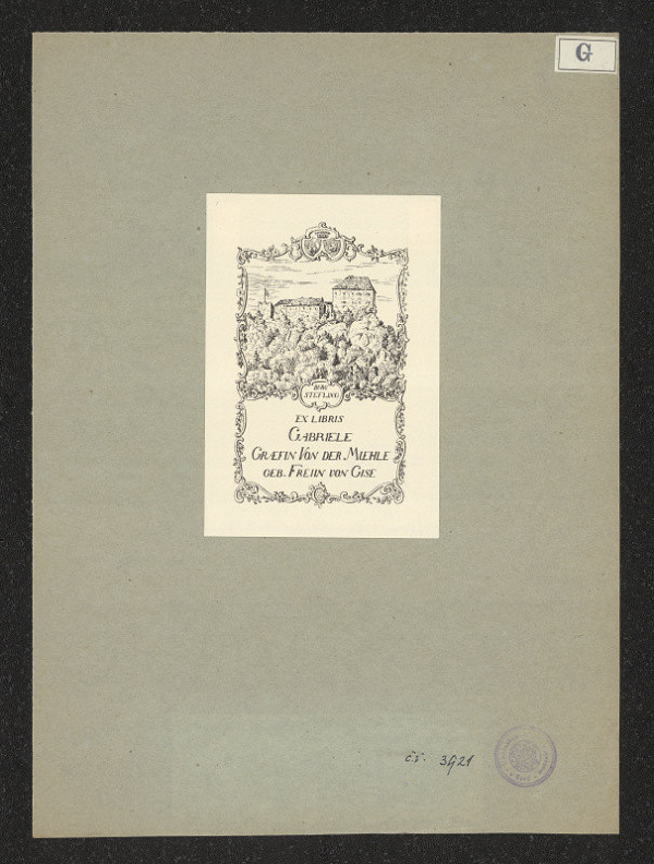 Kitty von Gise (Prinzessin zu Hohenlohe) – Exlibris Gabriele Graerfin von der Muchle 