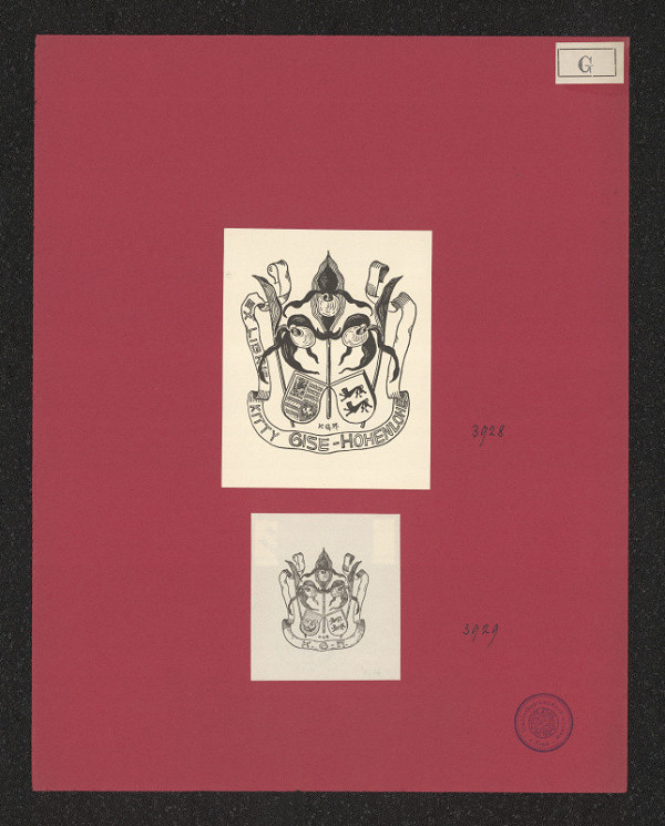 Kitty von Gise (Prinzessin zu Hohenlohe) – Exlibris Kitty Gise Hohenlohe 