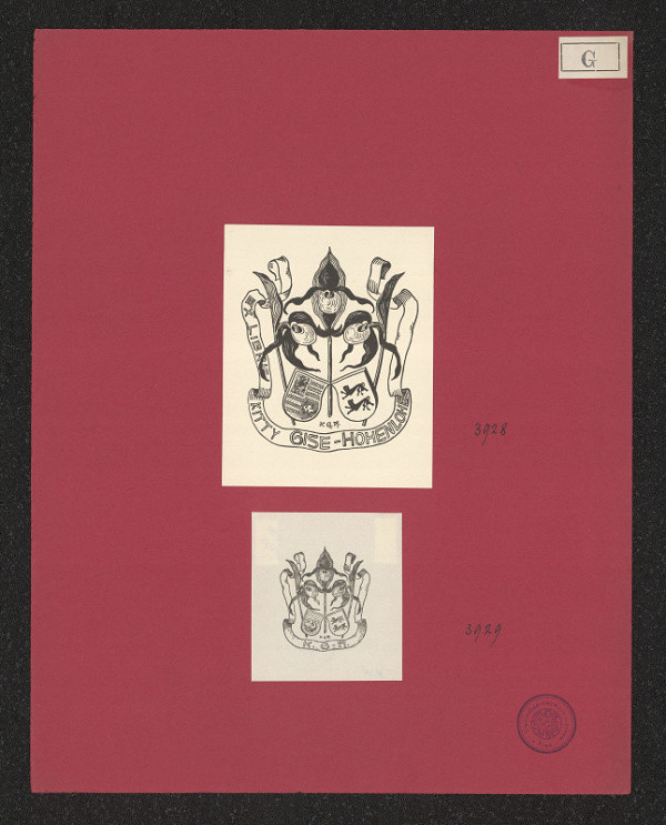 Kitty von Gise (Prinzessin zu Hohenlohe) – Exlibris Kitty Gise-Hohenlohe 