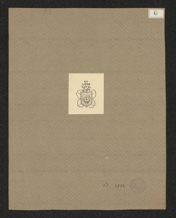 Kitty von Gise (Prinzessin zu Hohenlohe) – Ex libris Lottl Gise 