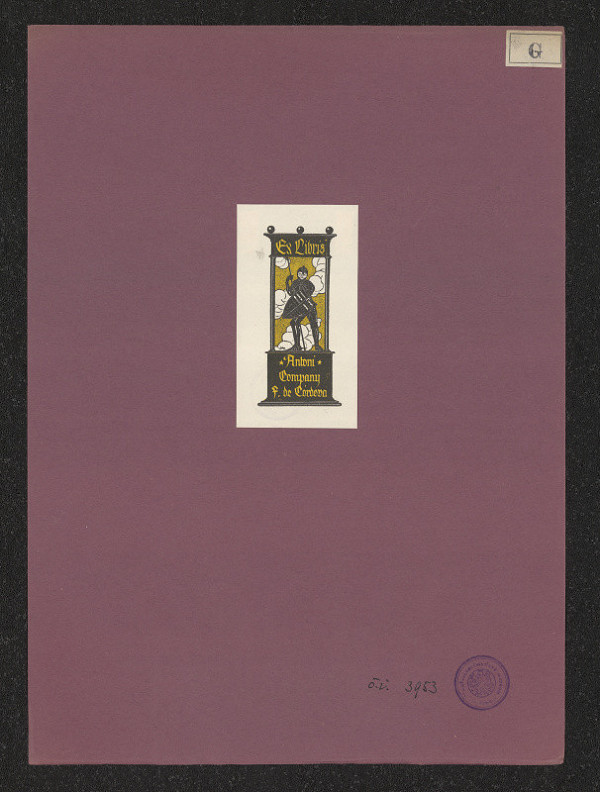 Joan Gols – Ex libris Antoni Company de Cordova 