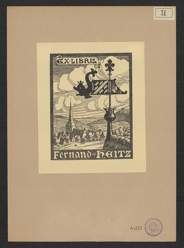 Hansi (vl. jm. Jean Jacques Waltz) – Ex libris Fernad Heitz 