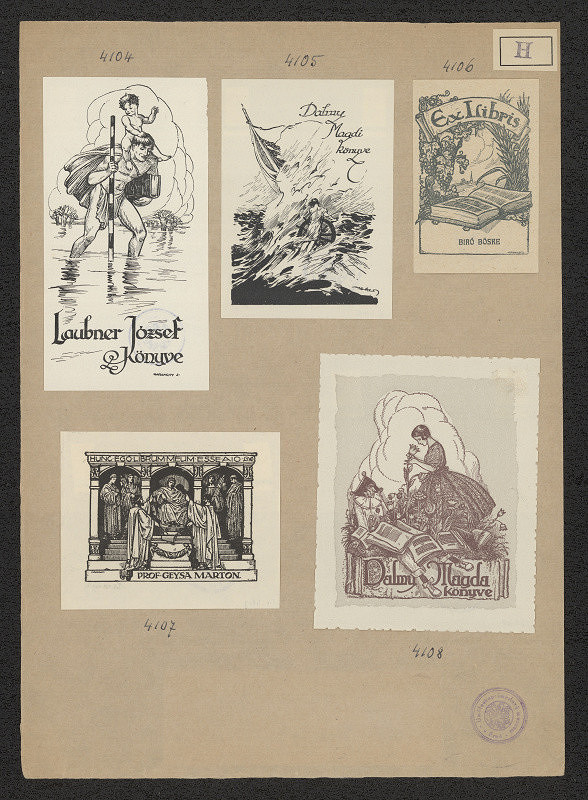 Jenö (Eugen) Haranghy – Exlibris Dahny Magdi Könyve 