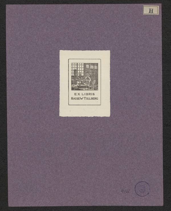 Alexis Hasselquist – Ex libris Hasse. W. Tullberg 