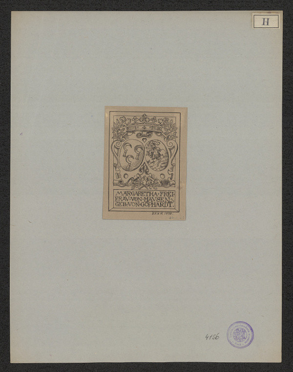 Erich Franz von Hausen – Exlibris Margaretha Freifrau v. Hausen 