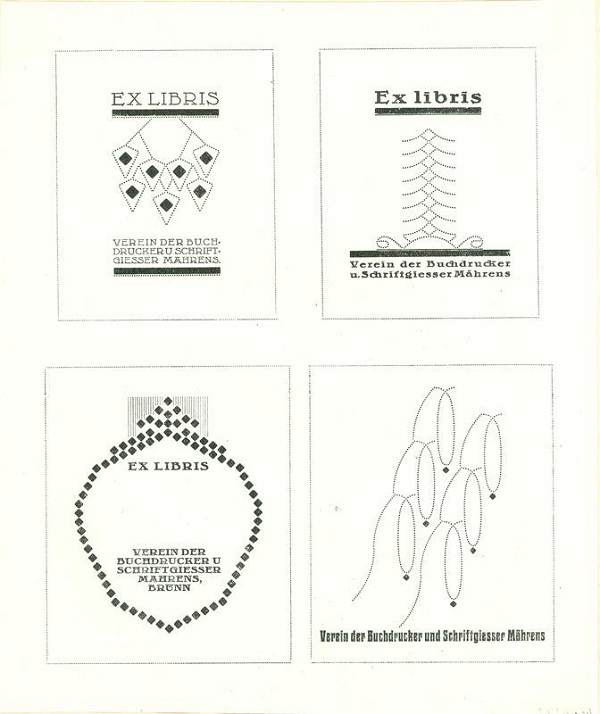 Bernhard Heinz – Exlibris Verein der Buchdrucker u. Schritgiesser Mährens 