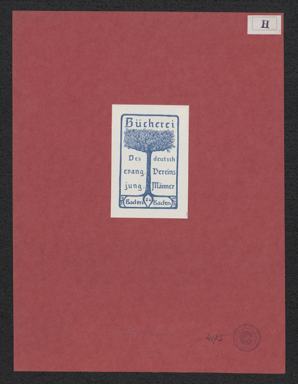 Fritz Hehl – Bücherei des deutsch evang. Vereins jung Männer Baden zu Baden 