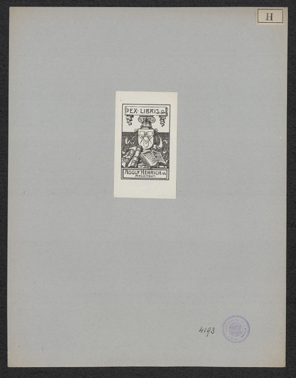 Adolf Henrich – Ex libris Adolf Henrich, architekt 