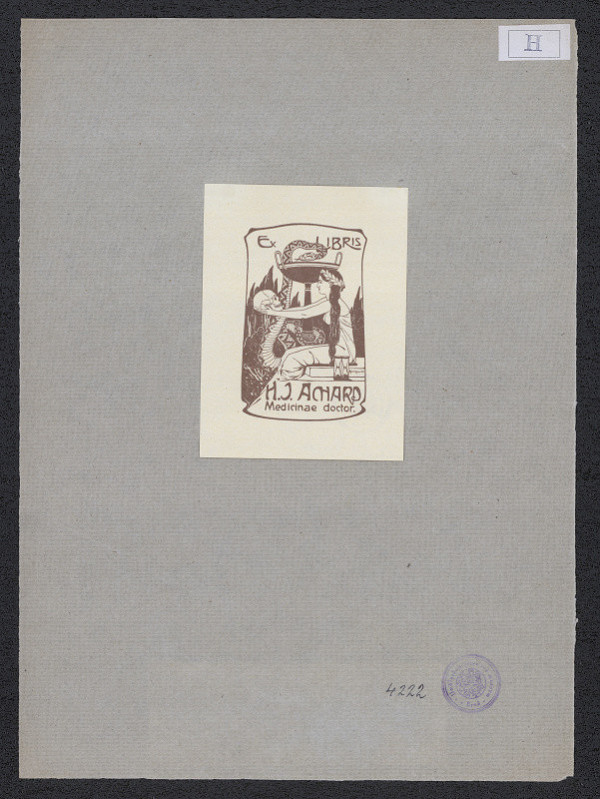 Hinritgen – Exlibris H. J. Achard (medicinae doctor) 