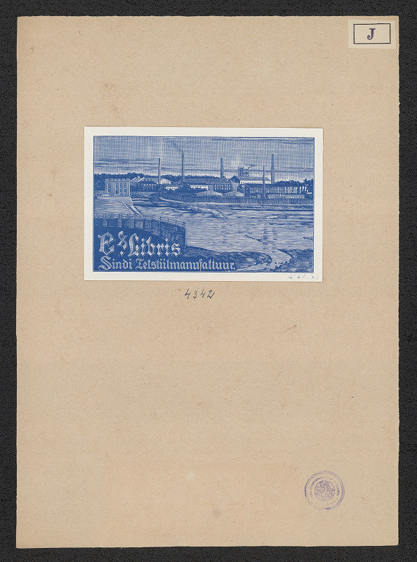 Ivan Jegorov – Ex libris Sindi Tekstiilmanufaktuur 