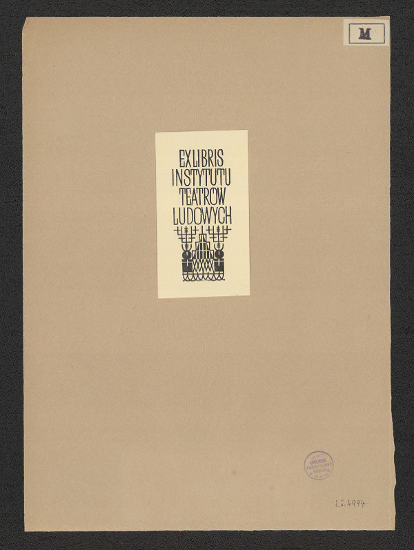 Edward Manteuffel – Exlibris Instytutu teatrow ludowych 