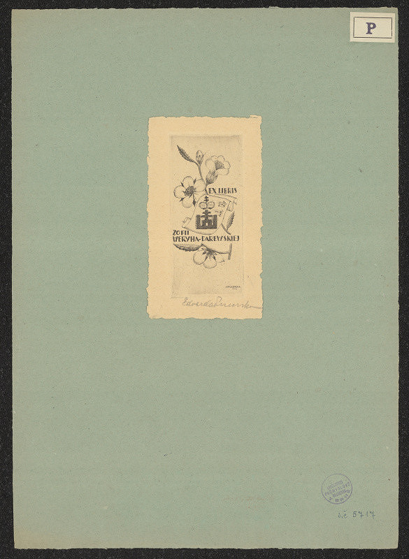 Edwarda Przeorska – Exlibris Zofii Weryha-Darewskiej 