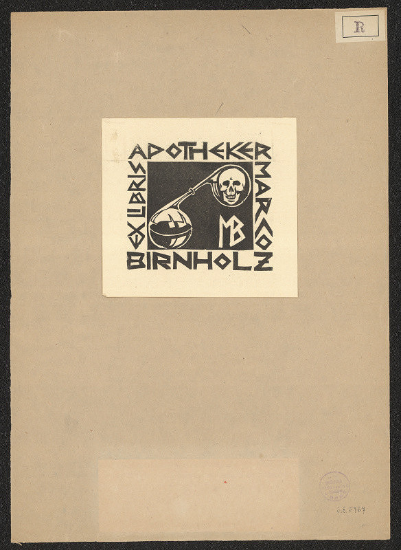 Árpad von Rátsay – Ex libris Apotheker Markon Birnholz 
