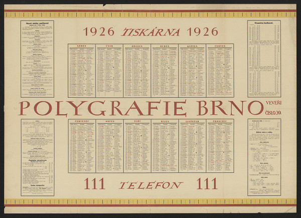 neznámý – Kalendář Polygrafie Brno 