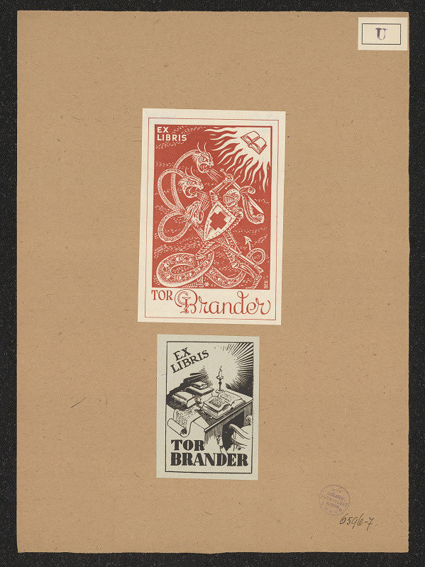 Bjarne E. Uttuslien – Ex libris Tor Brander 