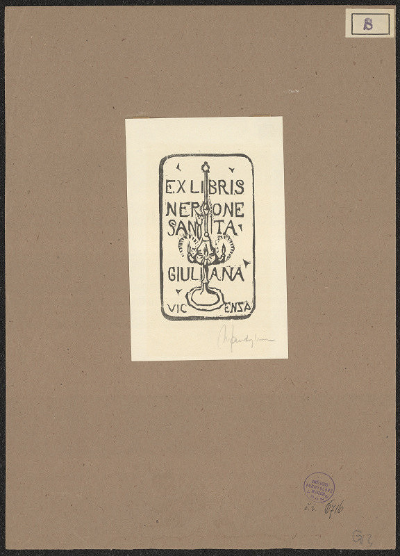 Nerone Santagiuliana – Ex libris Nerone Santagiuliana Vicensa 