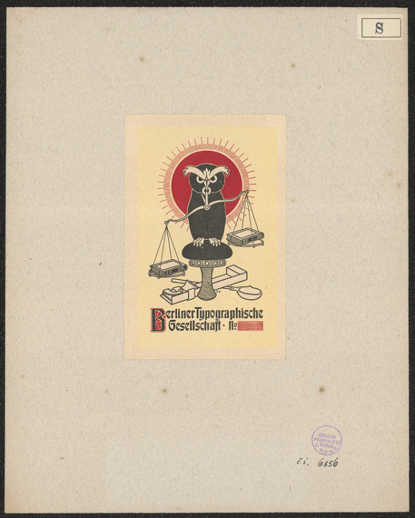 F. Scherz – Exlibris Berliner Typographische Gesellschaft 